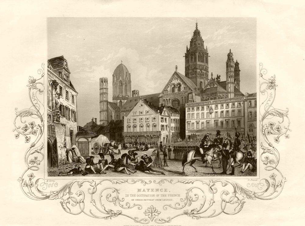 Associate Product View of Mainz (Mayence), Rhineland-Palatinate, Germany. TALLIS c1855 old print