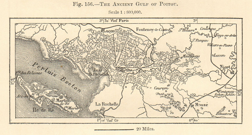 Associate Product Poitou Gulf. La Rochelle & Ile de Ré. Vendée. Charente-Maritime. Sketch map 1885