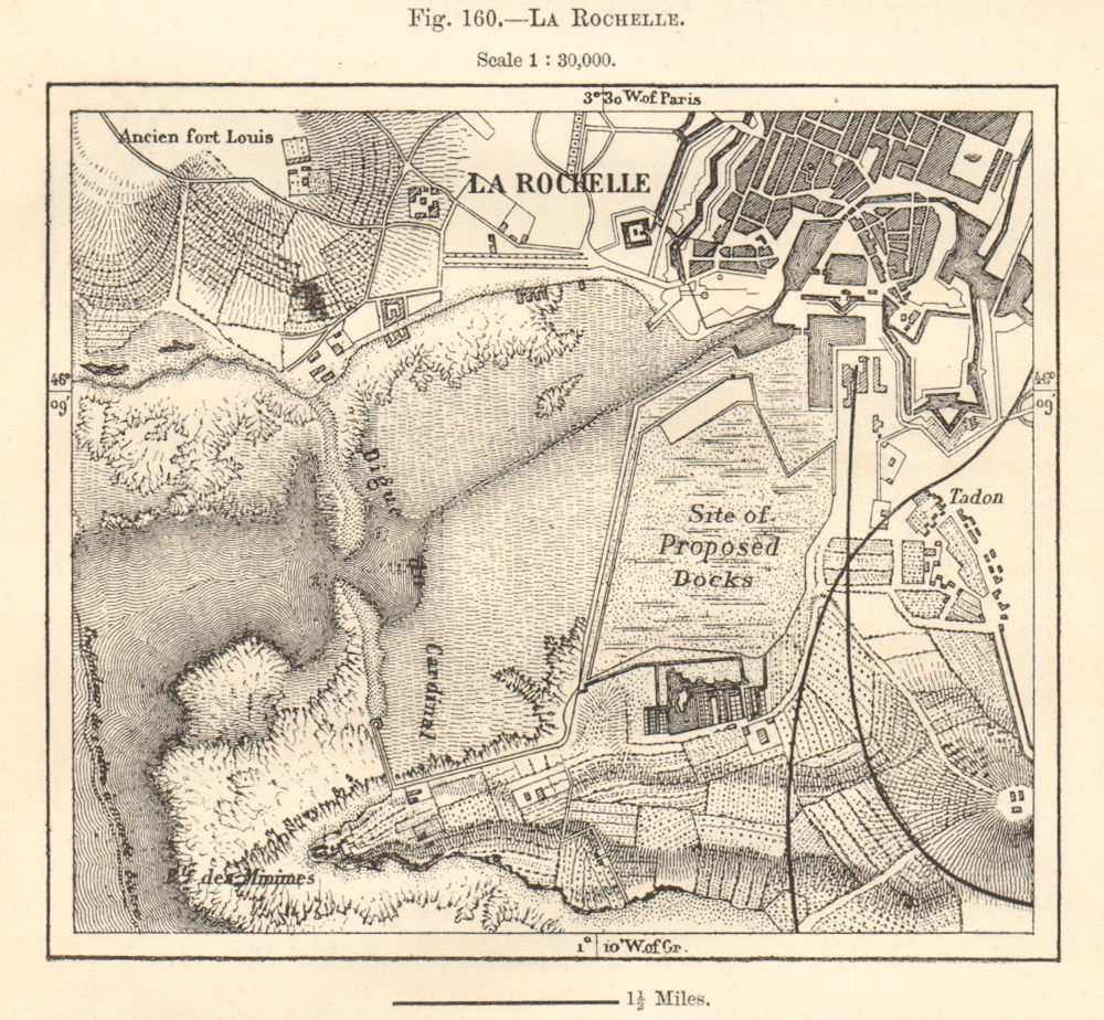 Associate Product La Rochelle plan. Proposed Docks. Charente-Maritime. Sketch map 1885 old