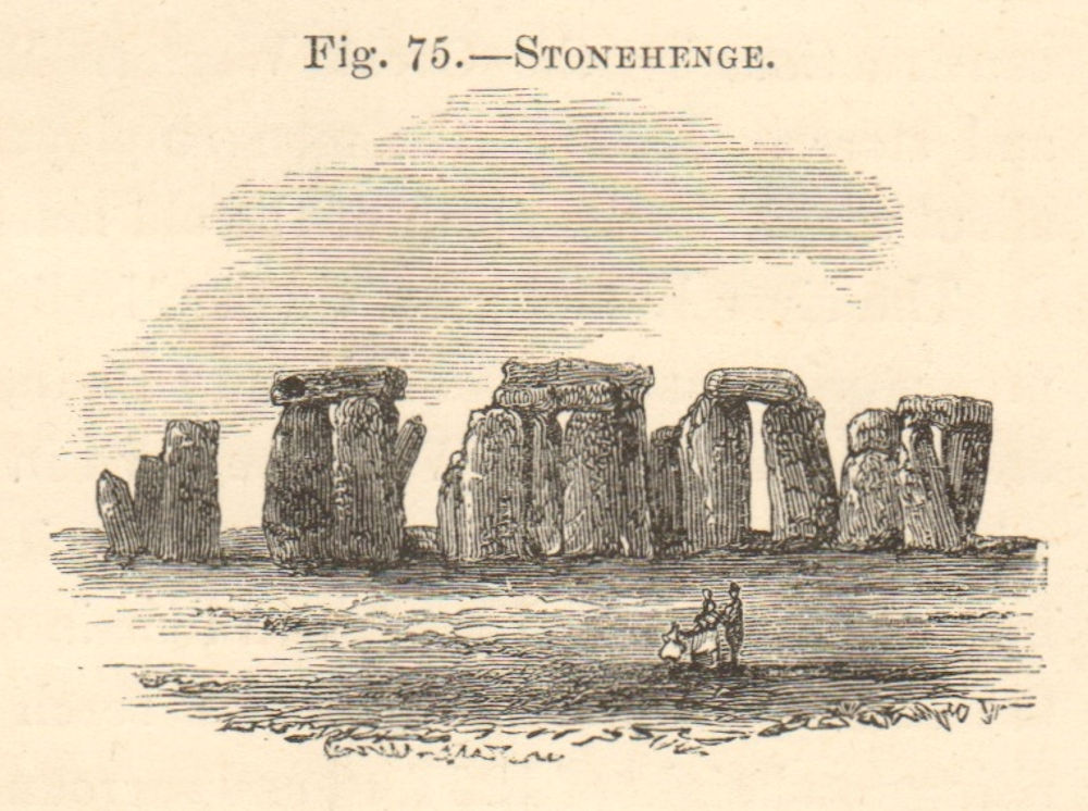 Stonehenge. Wiltshire. SMALL 1885 old antique vintage print picture