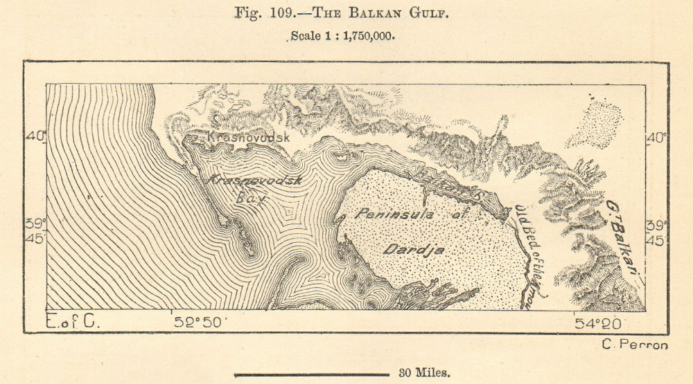 Krasnovodsk / Turkmenbashi Gulf. Dardzha. Turkmenistan. Sketch map 1885