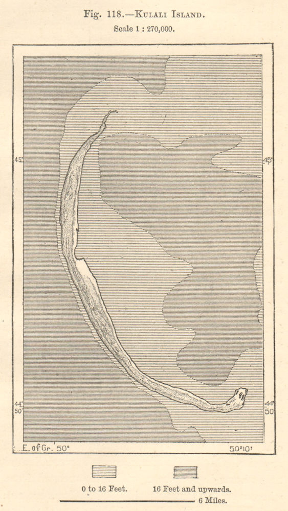 Associate Product Kulaly Island, Tyuleniy Archipelago, Caspian Sea. Kazakhstan. Sketch map 1885