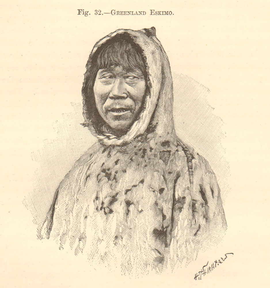 Greenland Eskimo. Tribal 1885 old antique vintage print picture