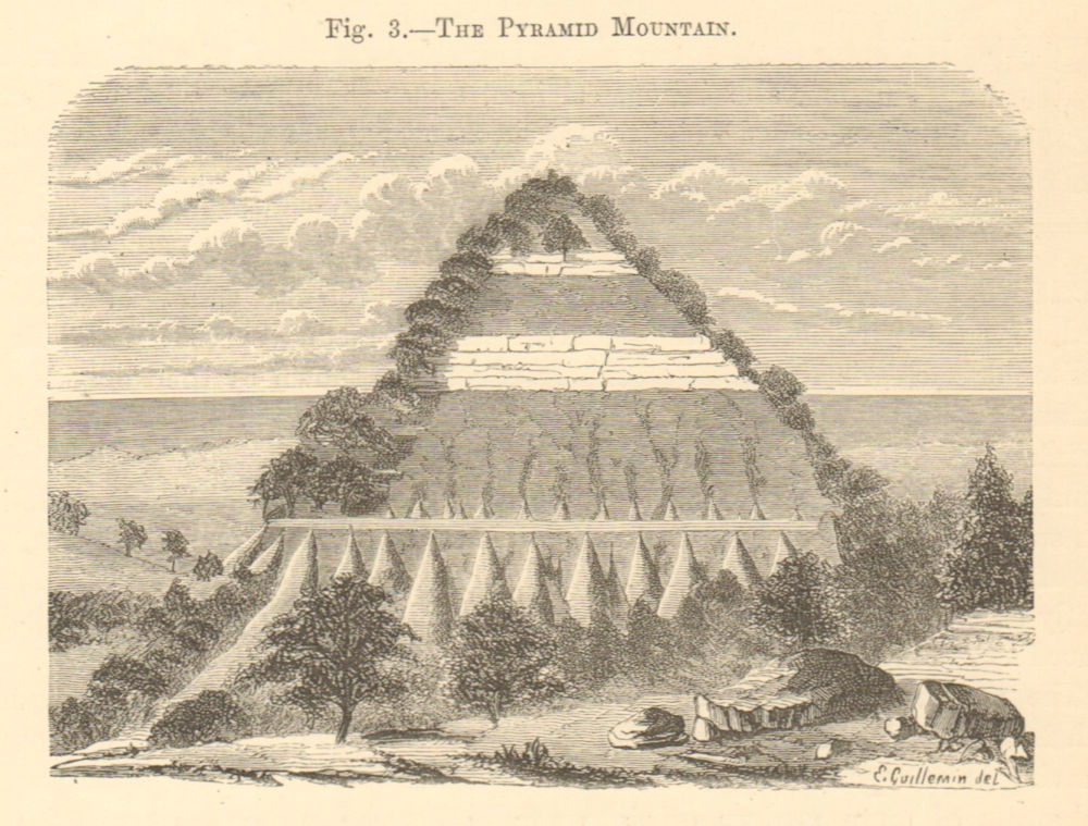 The Pyramid Mountain 1886 old antique vintage print picture