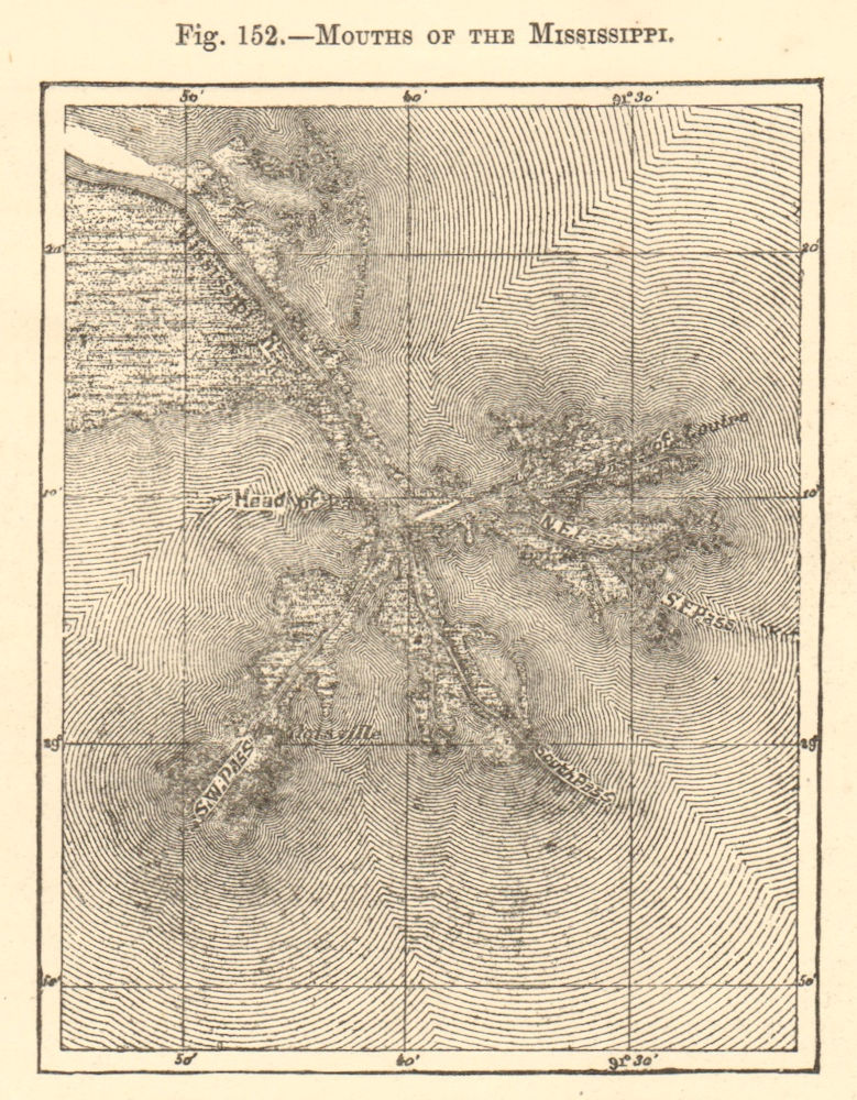 Vintage Louisiana Map Colton's 1886 Old Louisiana Map 