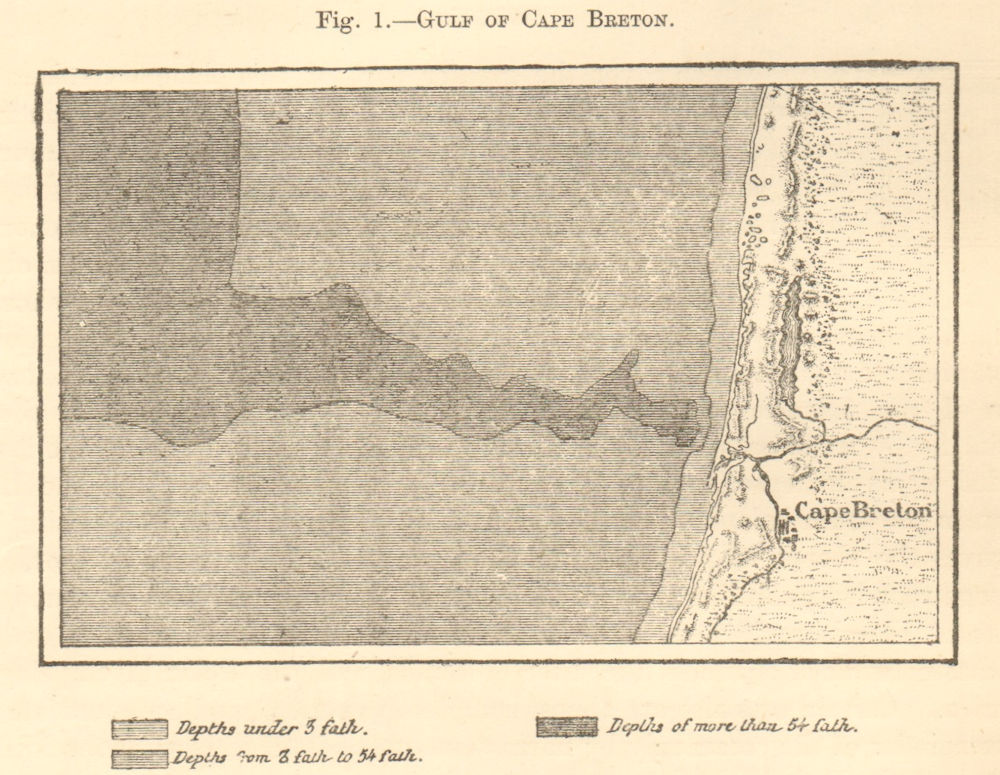 Gulf of Cape Breton. Landes. Capbreton. Sketch map 1886 old antique chart