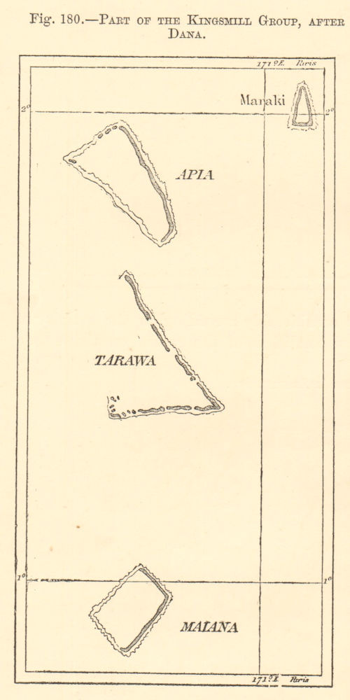 Associate Product Kingsmill Group. Gilbert Islands. Apia Tarawa Maiana Maraki. Sketch map 1886