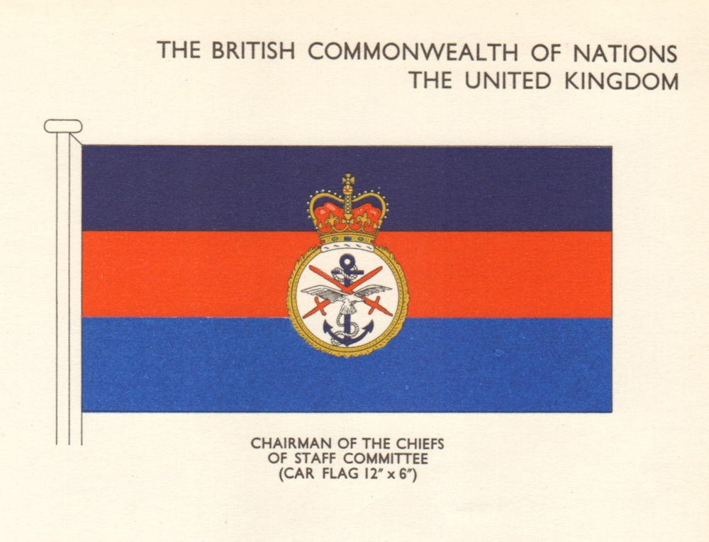 UNITED KINGDOM FLAGS. UK. Chairman of the Chiefs of Staff Committee 1955 print