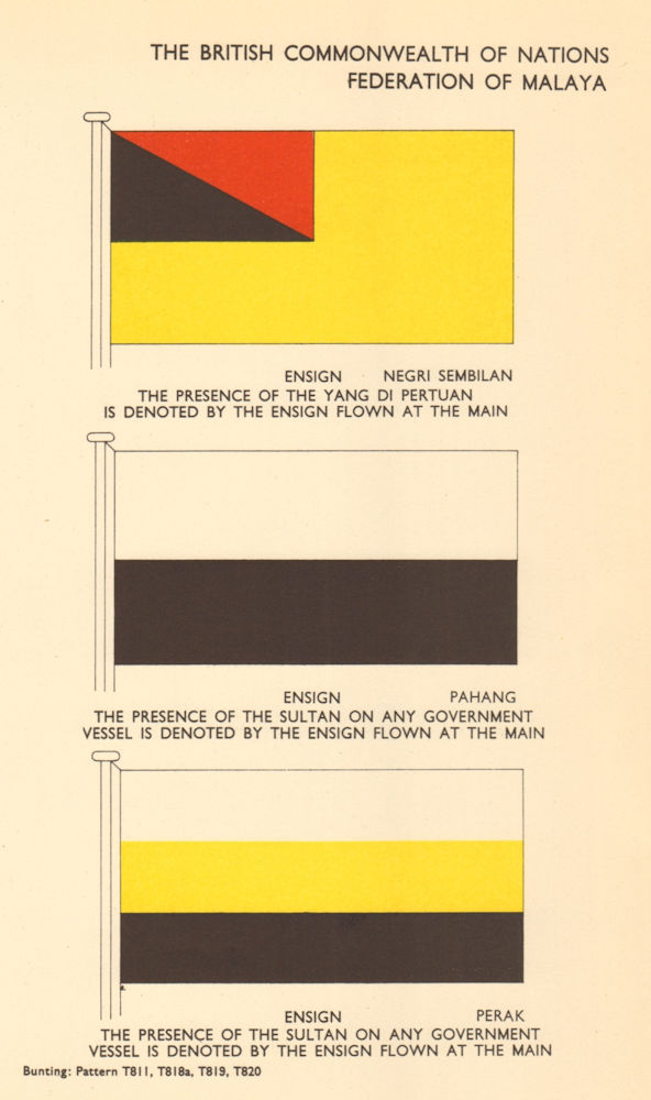 MALAYSIA FLAGS. Federation of Malaya. Ensign Negri Sembilan, Pahang & Perak 1955
