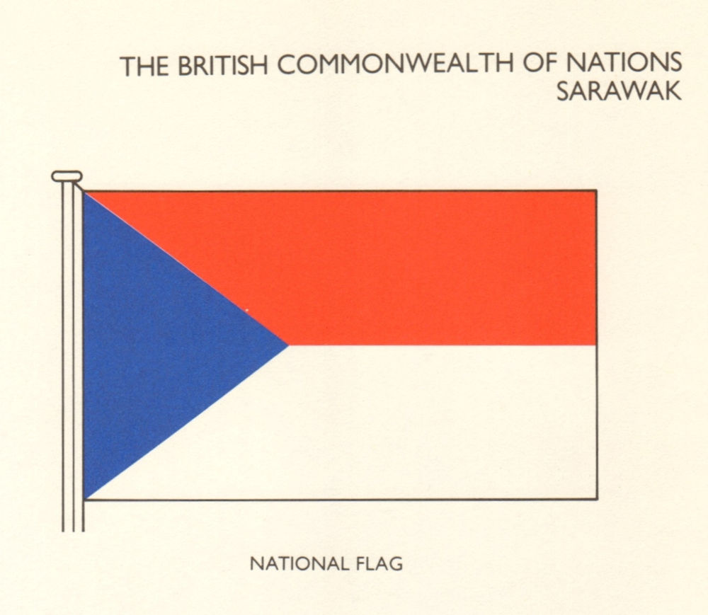 MALAYSIA FLAGS. Sarawak. National Flag 1979 old vintage print picture