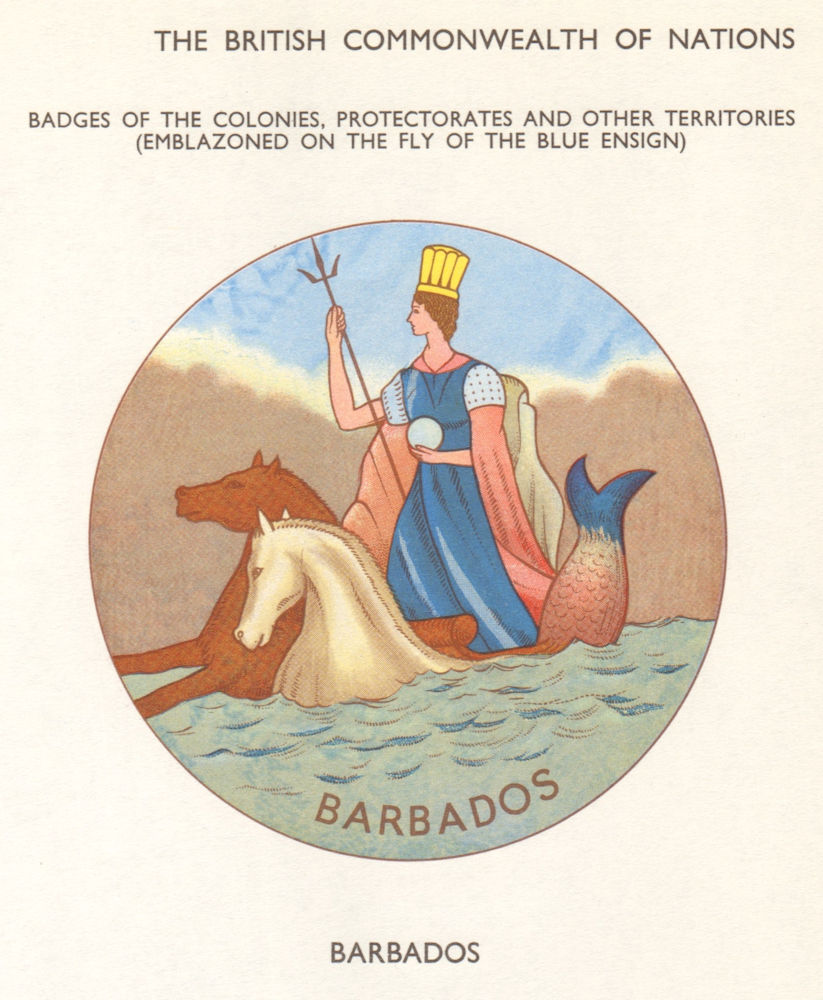 BARBADOS FLAGS. Badges of the Colonies, Protectorates & other Territories 1965