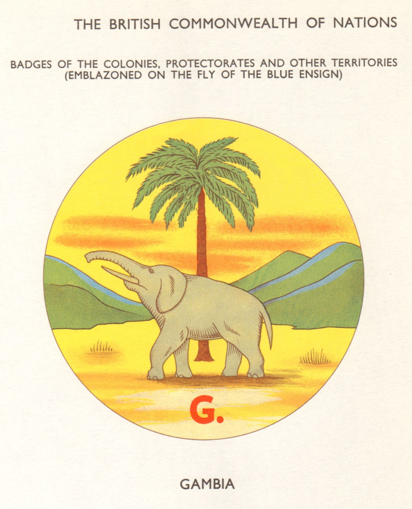 GAMBIA FLAGS. Badges of the Colonies, Protectorates & other Territories 1965