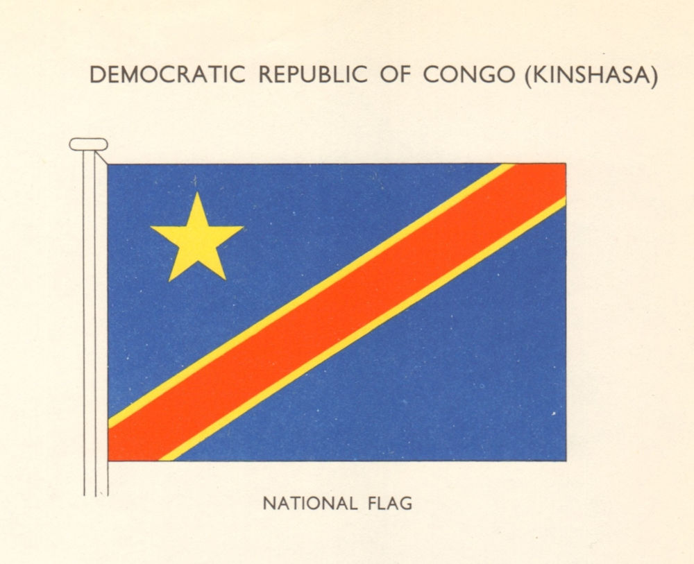 CONGO FLAGS. Democratic Republic of Congo (Kinshasa). National Flag 1968 print