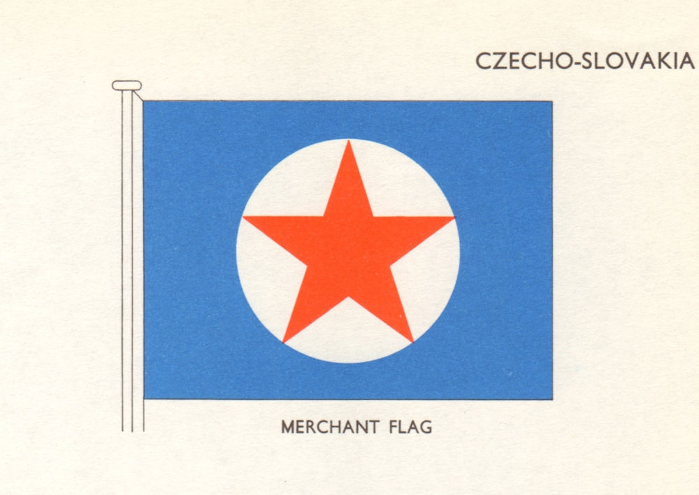 Associate Product CZECHOSLOVAKIA FLAGS. Czecho-Slovakia. Merchant Flag 1965 old vintage print