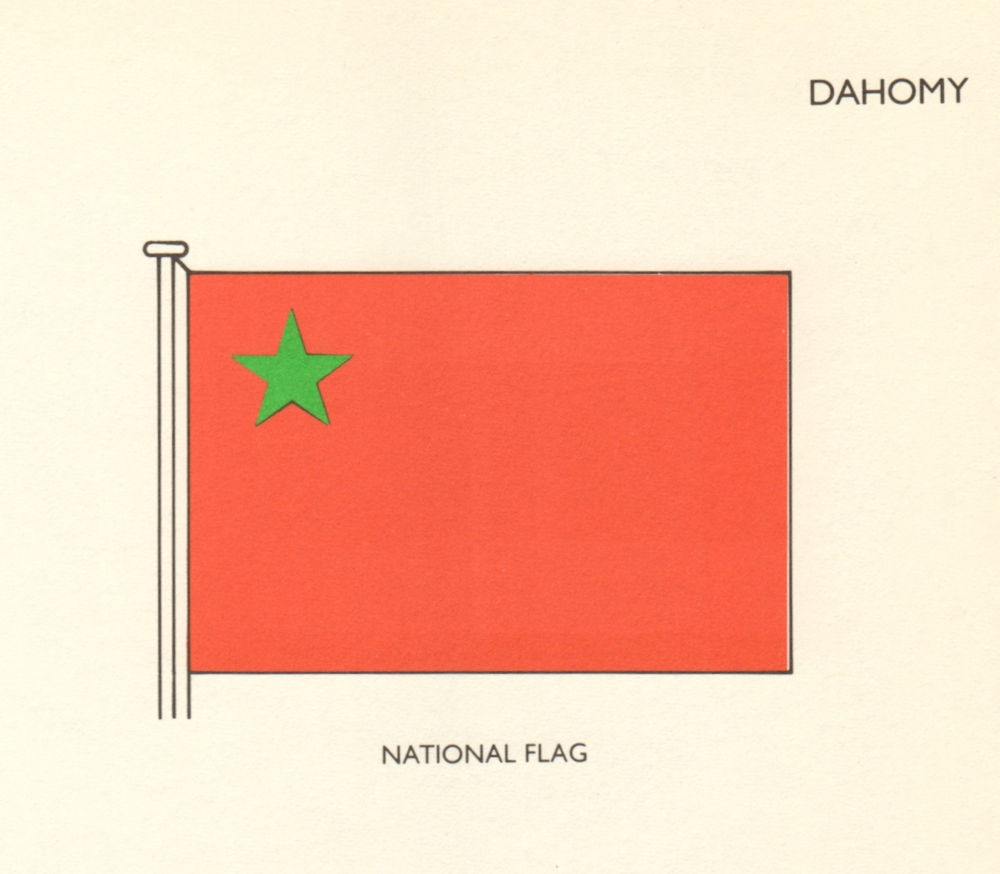 BENIN FLAGS. Dahomy. National Flag 1979 old vintage print picture