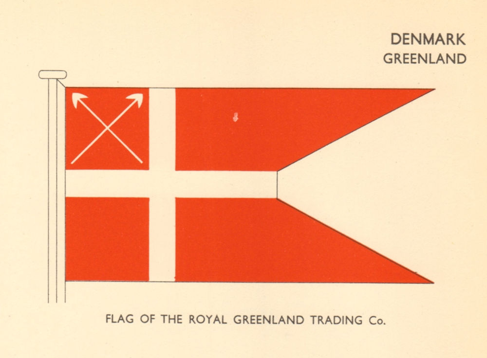 DENMARK FLAGS. Denmark Greenland. Flag of the Royal Greenland Trading Co. 1955