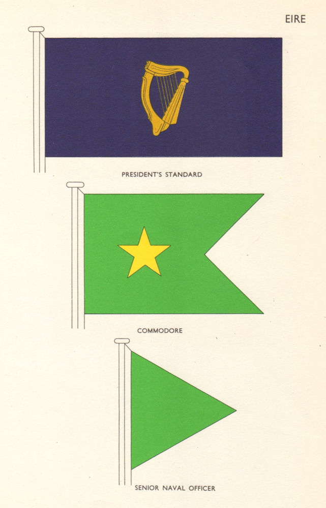 Associate Product IRELAND FLAGS. Eire. President's Standard, Commodore, Senior Naval Officer 1955