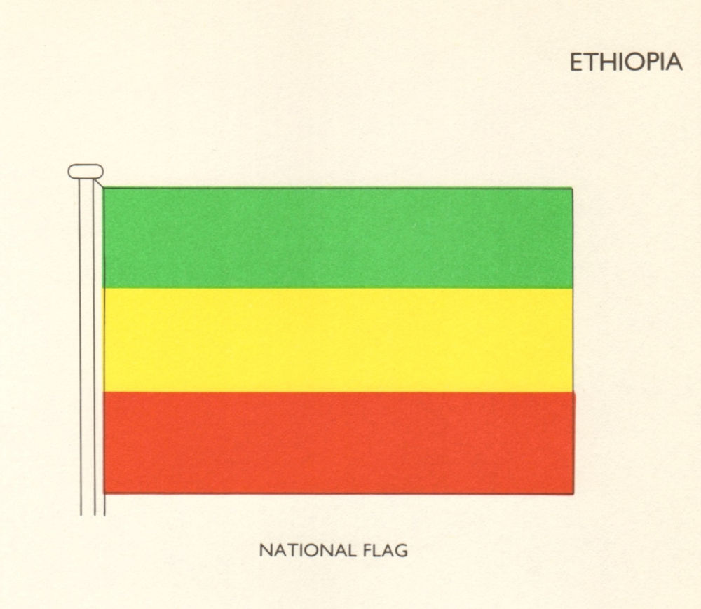ETHIOPIA FLAGS. National Flag 1979 old vintage print picture