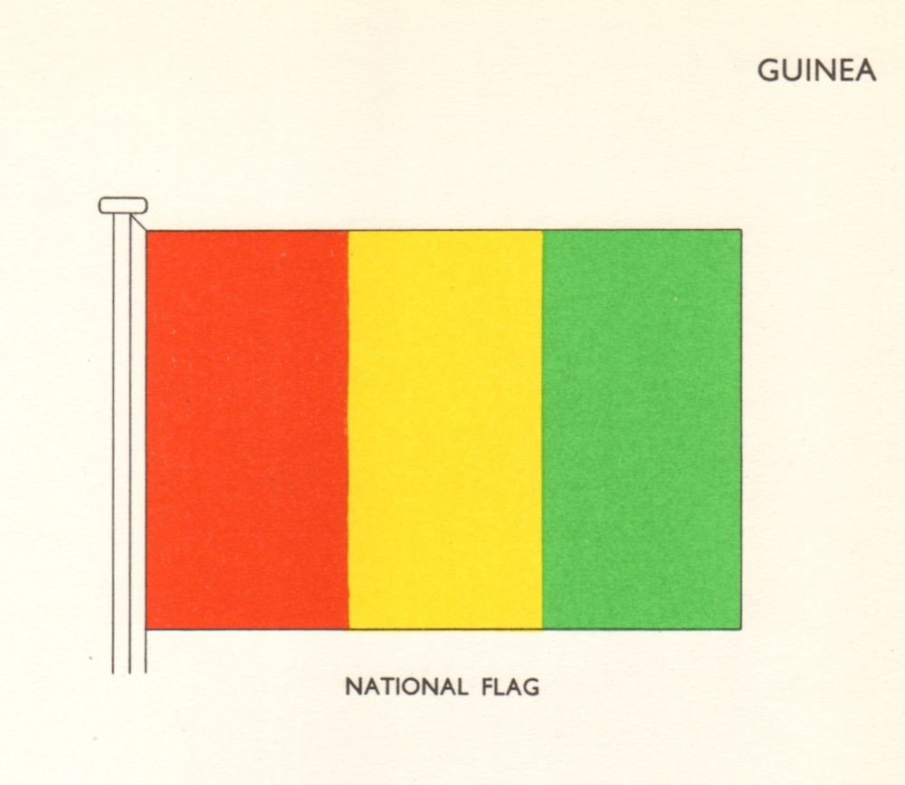 Associate Product GUINEA FLAGS. National Flag 1964 old vintage print picture