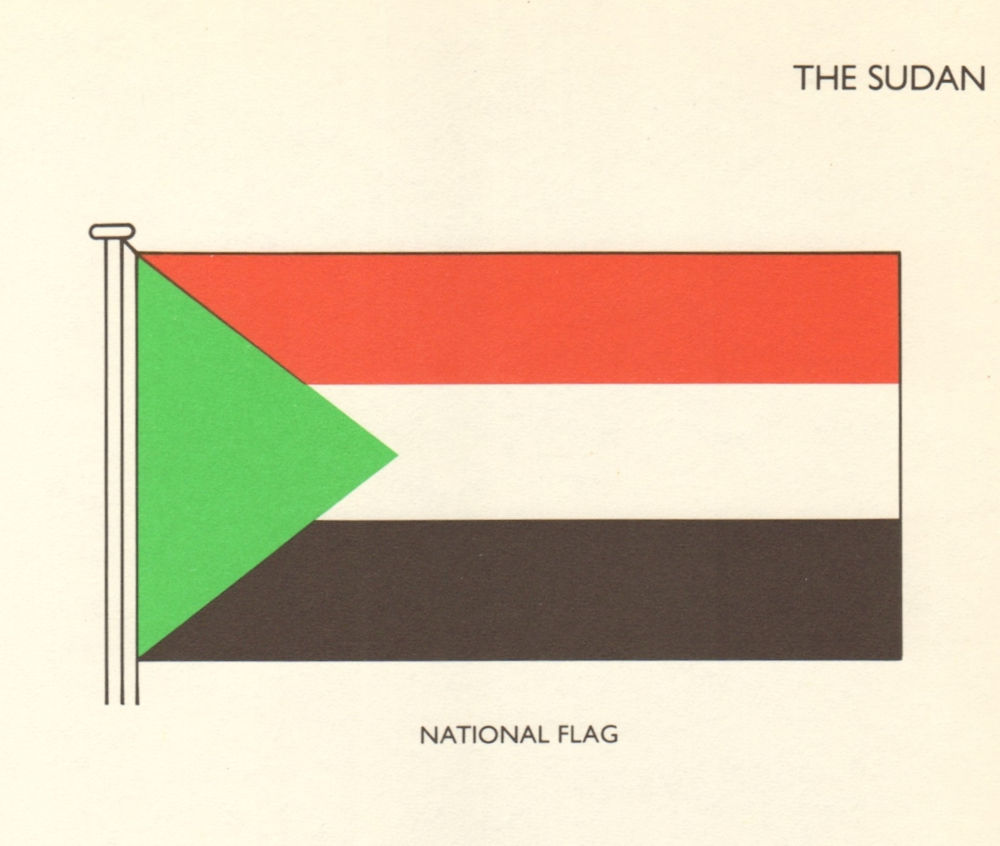 SUDAN FLAGS. National Flag 1979 old vintage print picture