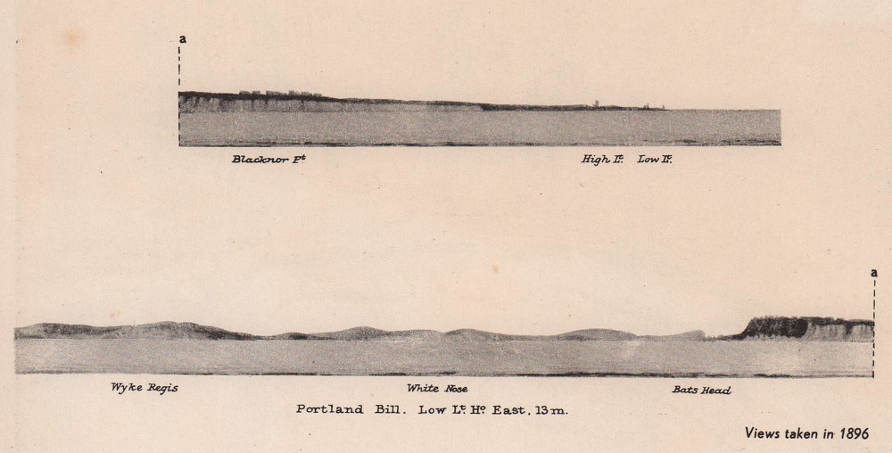 Portland Bill. Blacknor Point. Wyke Regis. Dorset coast profile. ADMIRALTY 1943