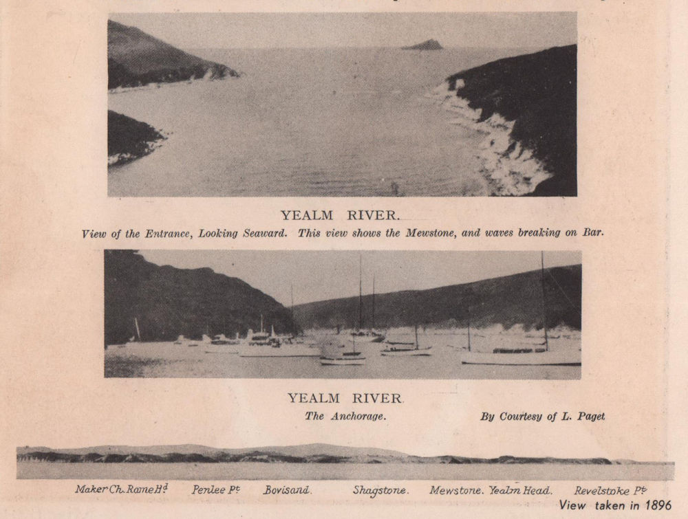 Yealm River entrance Anchorage Penlee Point. Devon coast profile. ADMIRALTY 1943