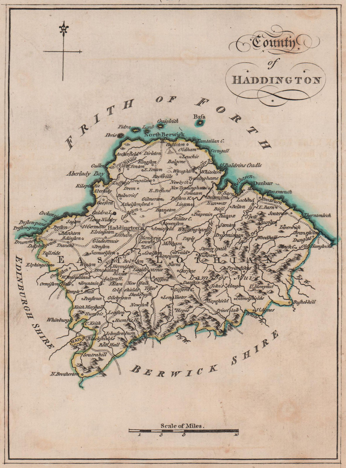 County of Haddington. Haddingtonshire / East Lothian. SAYER / ARMSTRONG 1787 map