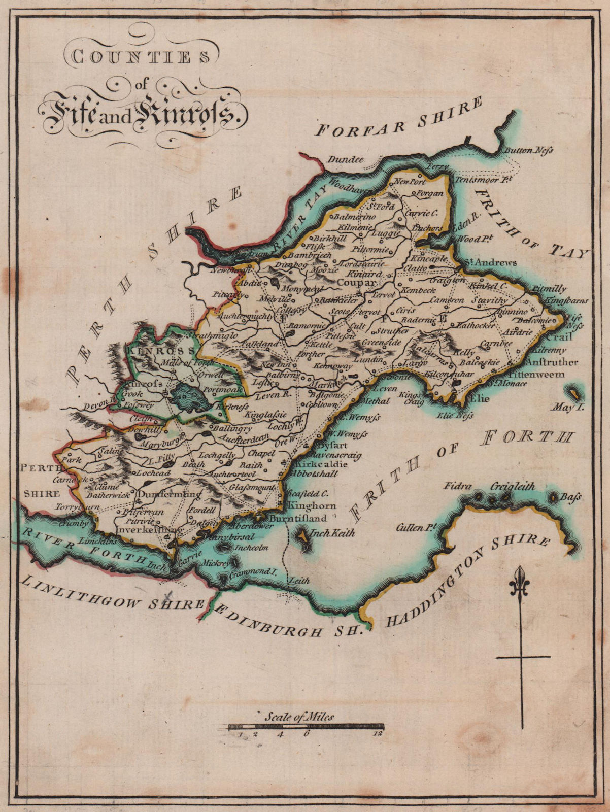 Counties of Fife and Kinross. Fife and Kinross-shire. SAYER / ARMSTRONG 1787 map