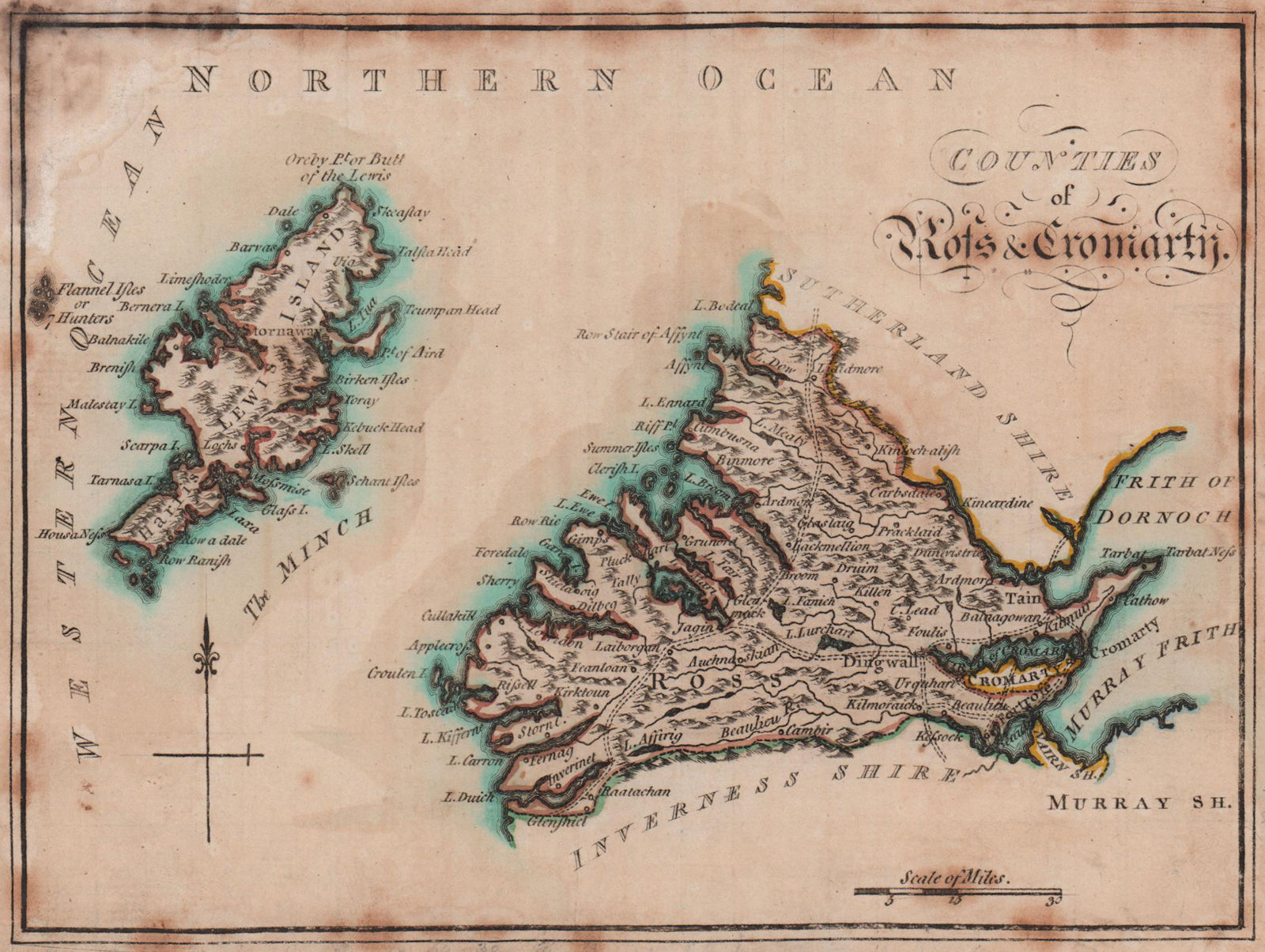 Counties of Ross & Cromarty. SAYER / ARMSTRONG 1787 old antique map plan chart