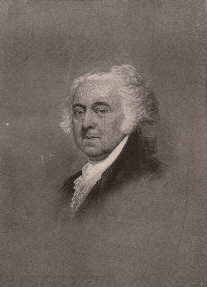 John Adams, Second President of the United States. US 1903 old antique print