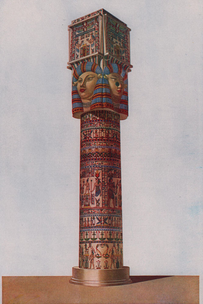Hathoric Column, Temple of Dindera (Restored). Egypt 1903 old antique print