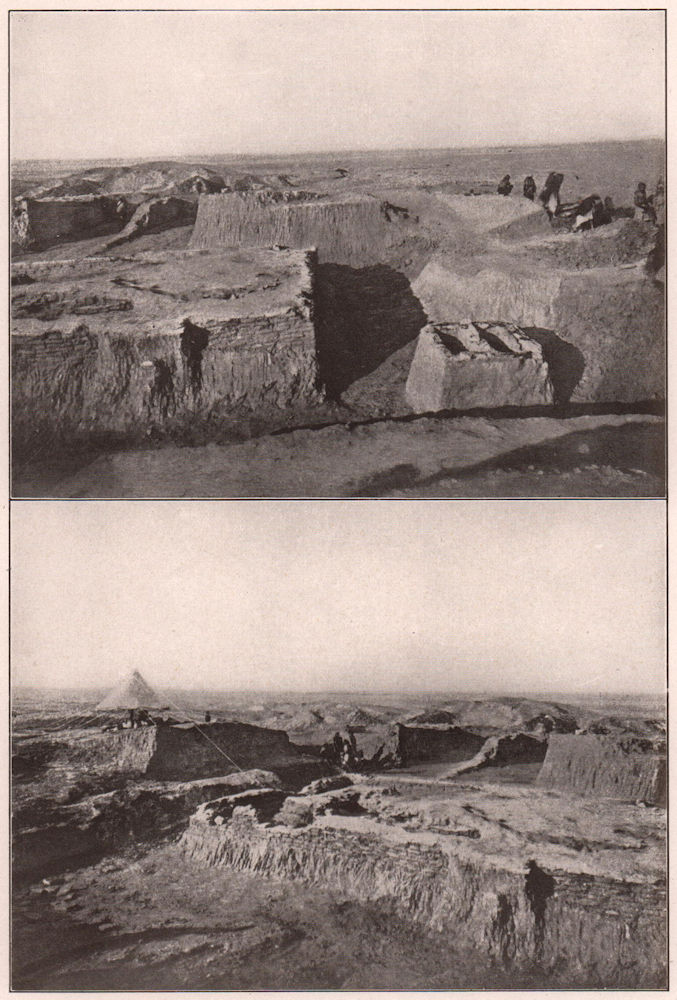 French excavations at Telloh after de Sarzec. King Ur-Nina's palace. Iraq 1903