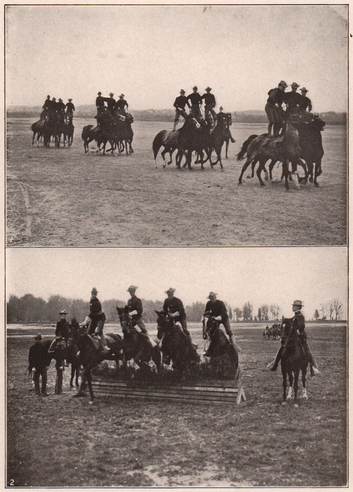 United States Cavalry Exercises (1). US 1903 old antique vintage print picture