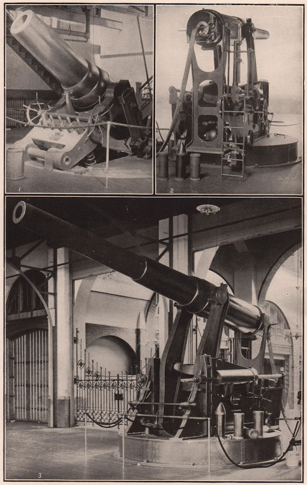 Shell Practice with modern Coast-Defense Guns in a City Armory 1903 old print