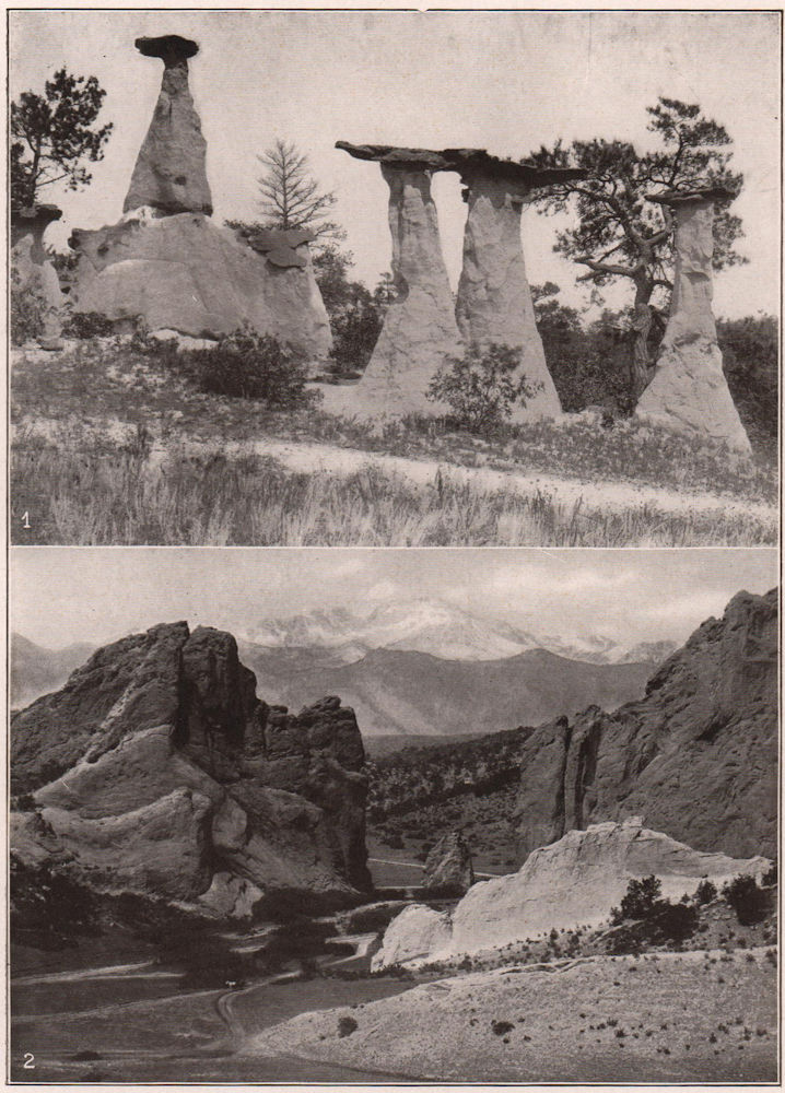 Associate Product Colorado: Dutch Wedding, Monument Park. Pike's Peak from Garden of the Gods 1903