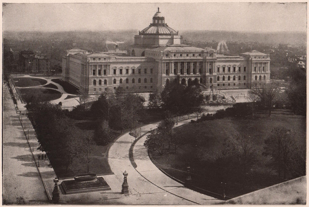 Congressional Library, Washington, D.C. Washington DC 1903 old antique print