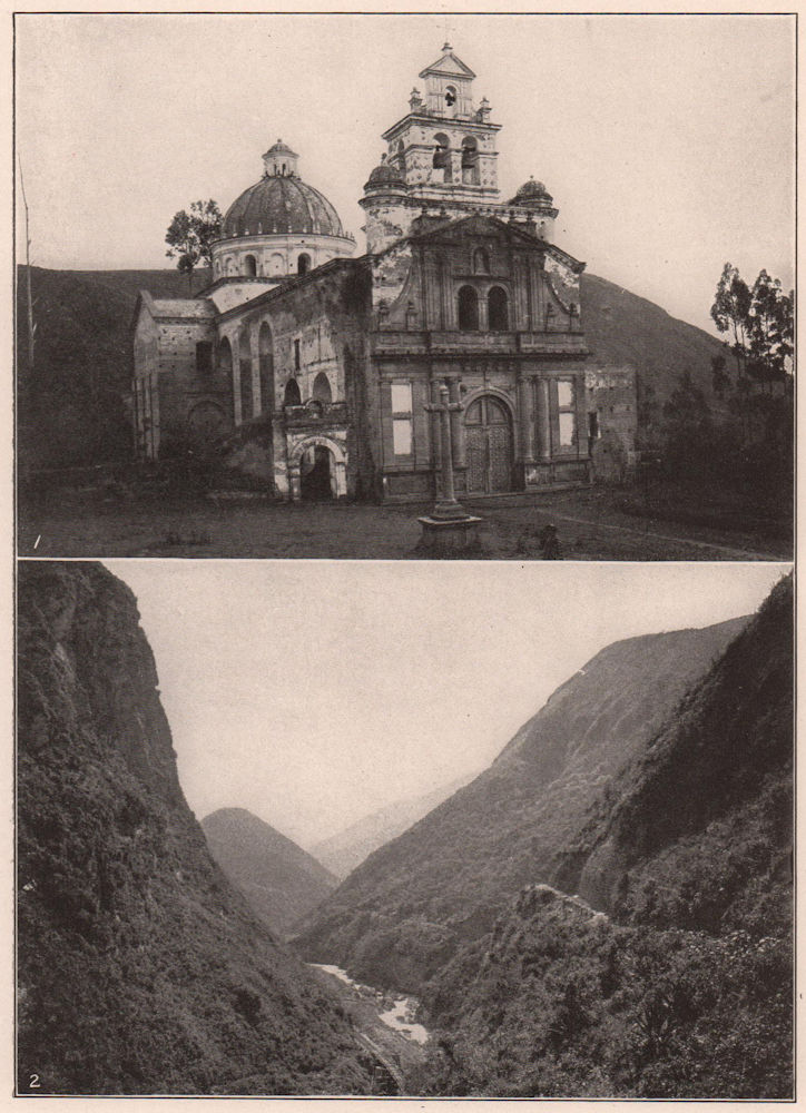 Associate Product Ecuador: Old Church, Quito. A Pass in the Andes; Guayaquil & Quito Railway 1903