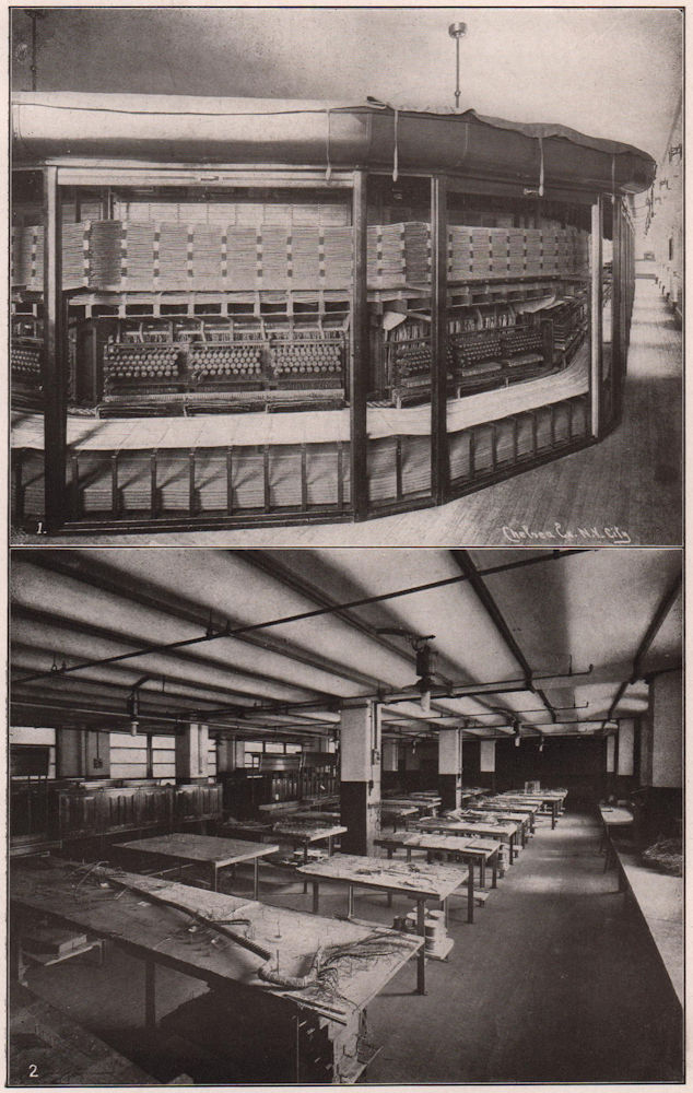 Associate Product Telephone Switchboard, Western Electric Co. Factory 1903 old antique print