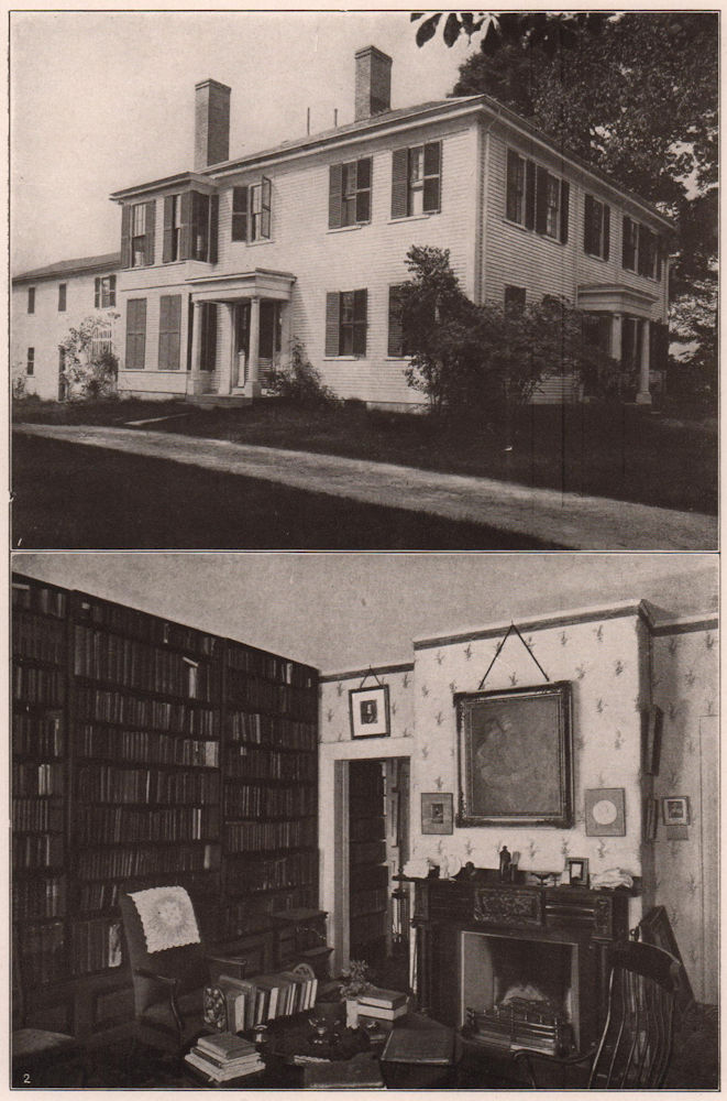 Associate Product Ralph Waldo Emerson home, Concord, Massachusetts. Library 1903 old print