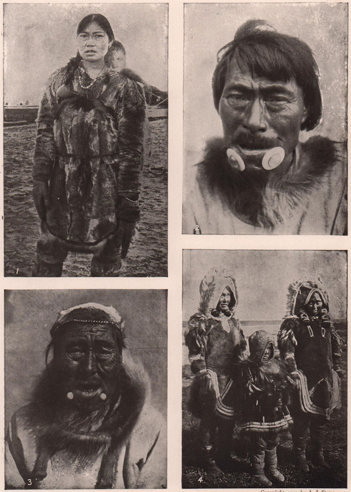 Eskimo Mother & Child. Tootuck. Kookpugmioot Eskimo 1903 old antique print