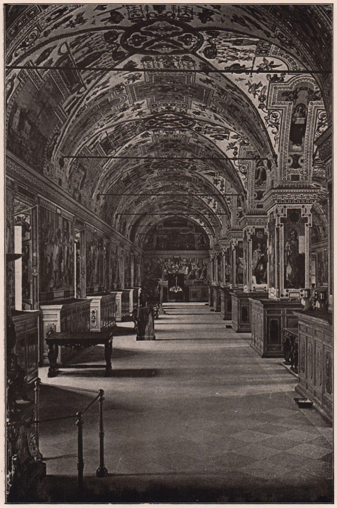 Associate Product Vatican Library at Rome: Main Hall. Decorations in Sculpture & Fresco 1903