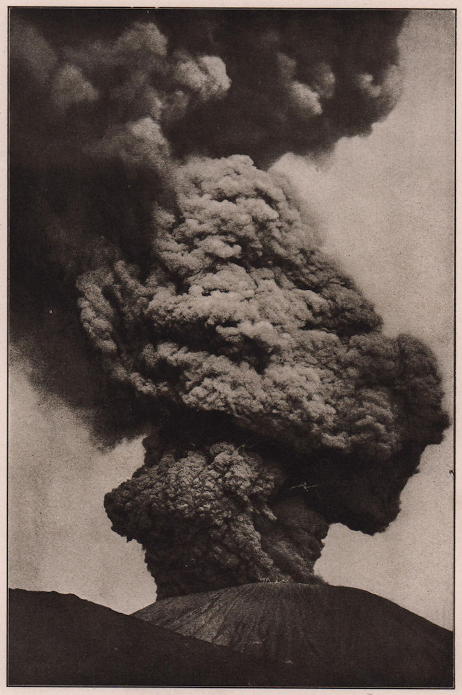 Eruption of Mount Vesuvius. Italy 1903 old antique vintage print picture