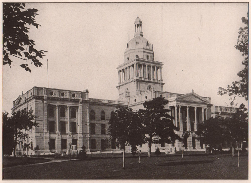 The State Capital, Lincoln, Nebraska. Nebraska 1903 old antique print picture