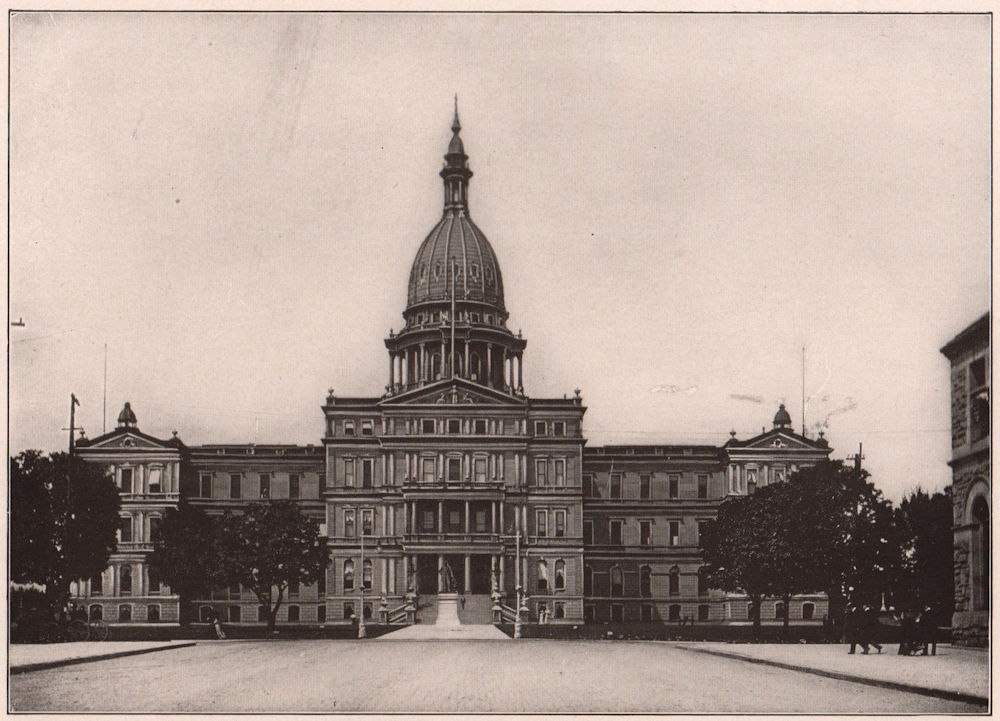 The State Capitol at Lansing. Michigan 1903 old antique vintage print picture