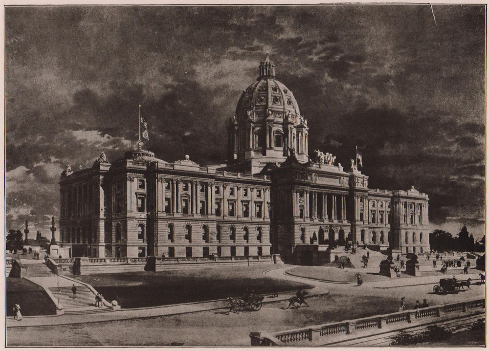 Minnesota: Design for New Capitol at St. Paul. Minnesota 1903 old print