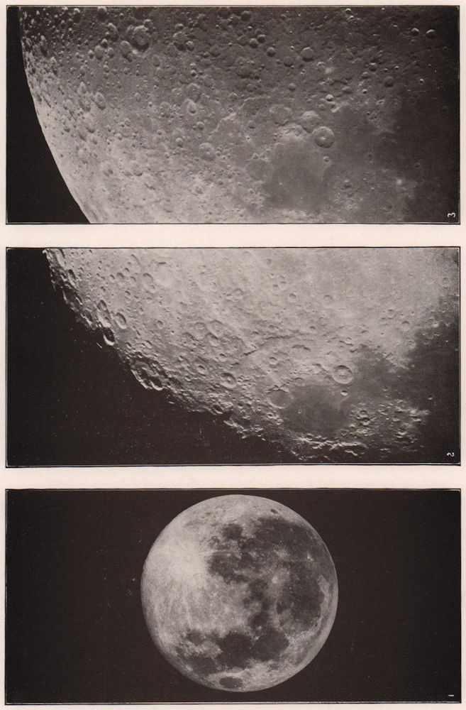 Full Moon. Piccolomini. Theophilus. Piccolomini. Theophilus 1903 old print