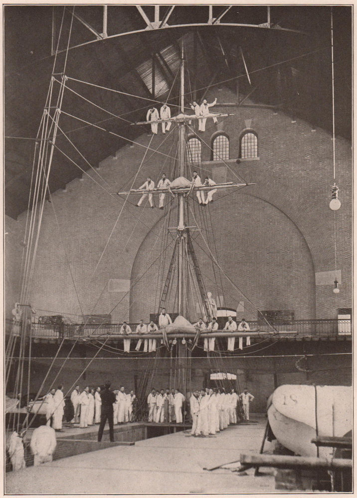 Annapolis US Naval Academy: Indoor Training. Handling A Full-Rigged Ship 1 1903