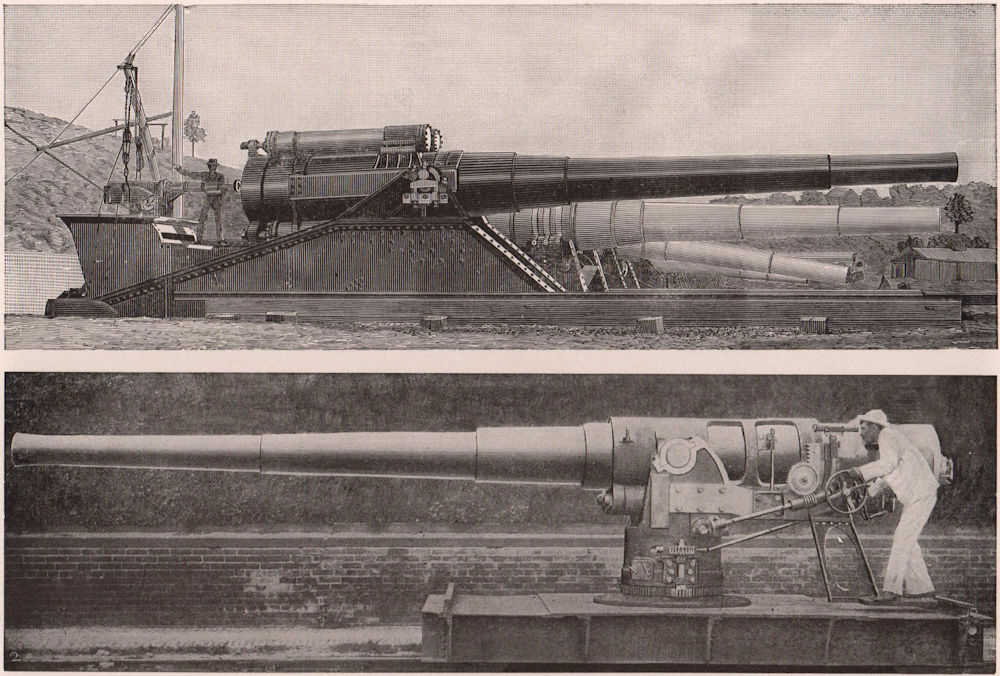 Associate Product 12-inch breech loading rifle, coast defense mounting. 6-inch rapid-fire 1903