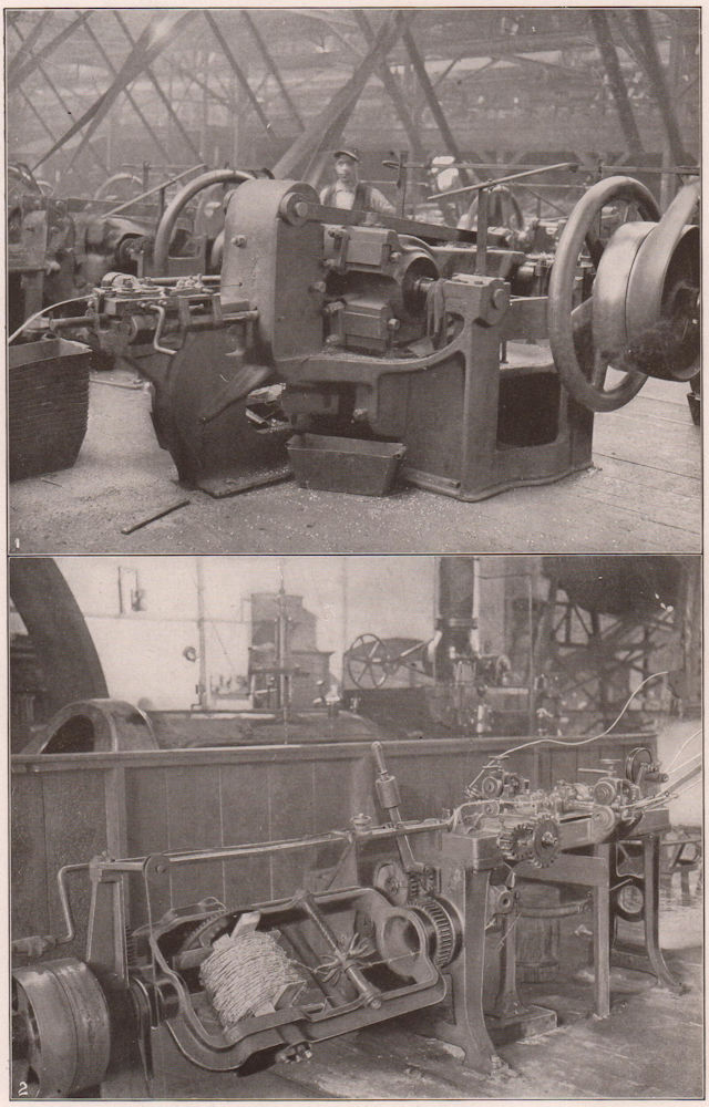 Wire-Nail Machine, Capacity 150 60-D Nails Per Minute. Barbed Wire machine 1904