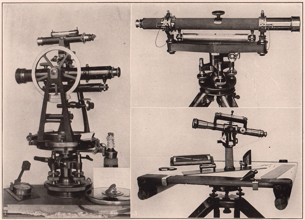Surveying Instruments: 1. Transit 2. Level. 3. Plane Table. Engineering 1904
